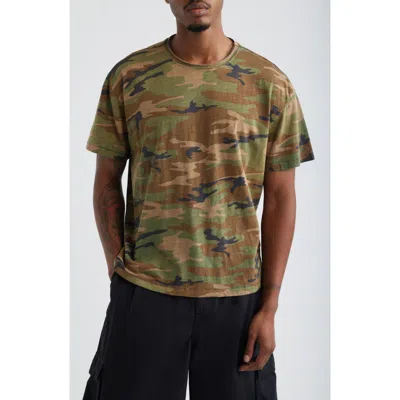 Elwood Slub Print Cotton Crewneck T-shirt In Multi