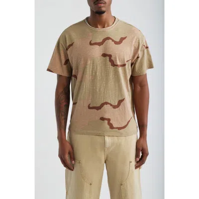 Elwood Slub Print Cotton Crewneck T-shirt In Neutral