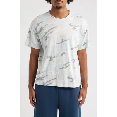 Elwood Slub Print Cotton Crewneck T-shirt In White