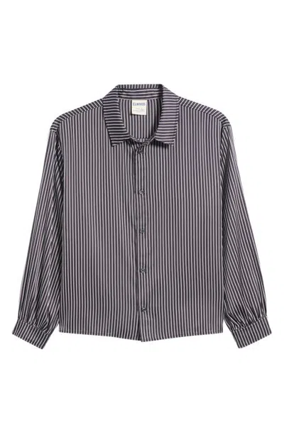 Elwood Stripe Satin Button-up Shirt In Pinstripe