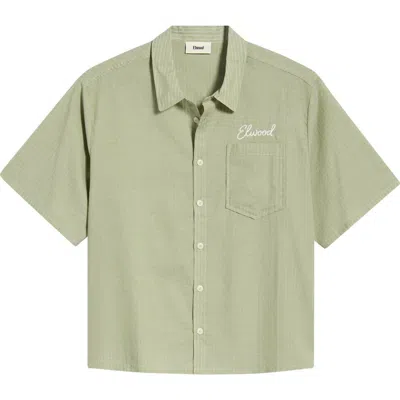 Elwood Summer Cotton Button-up Shirt In Silver