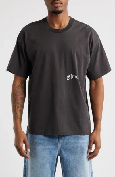Elwood Trademark Core Organic Cotton Graphic T-shirt In Vintage Black