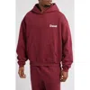 Elwood Trademark Logo Heavyweight Hoodie In Burgundy