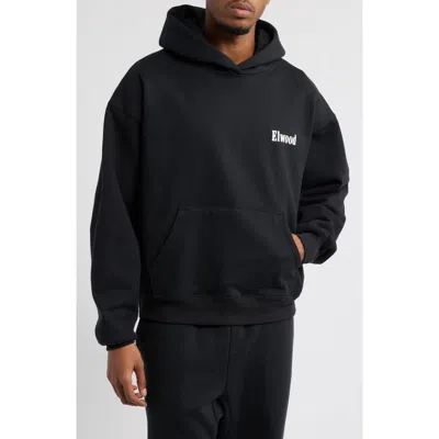 Elwood Trademark Logo Heavyweight Hoodie In Coal