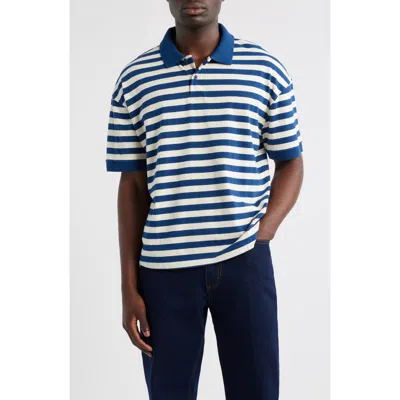 Elwood Trademark Stripe Polo In Blue