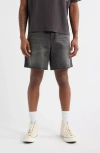 Elwood Trail Cotton Denim Shorts In Gray