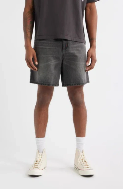 Elwood Trail Cotton Denim Shorts In Gray
