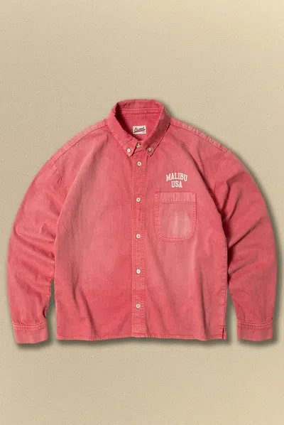 Elwood Twill Button Up In Red