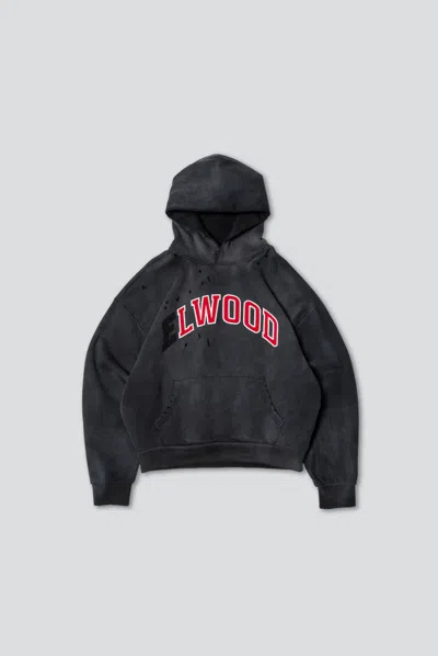 Elwood Varsity Fleece Hoodie In Washed Black
