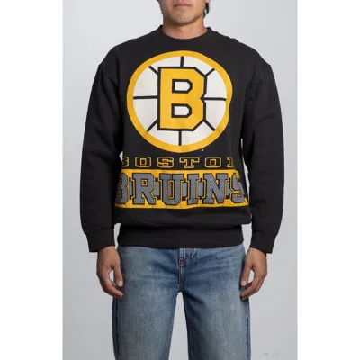 Elwood Vintage Boston Bruins Crewneck Tee In Animal Print