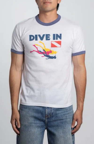 Elwood Vintage Dive In Ringer Tee In White