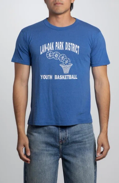 Elwood Vintage Lan-oak Park District Youth Basketball Tee In Blue