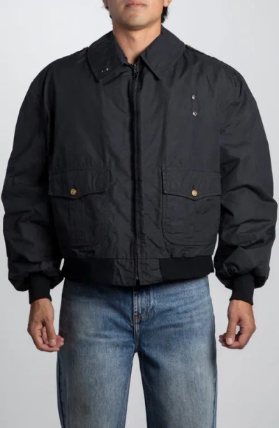 Elwood Vintage Nypd Shell Jacket In Black