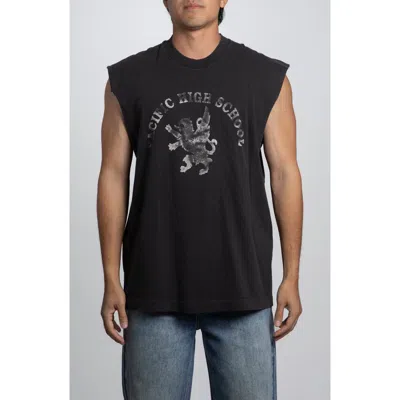 Elwood Vintage Pacific High School Cutoff Tee In Animal Print