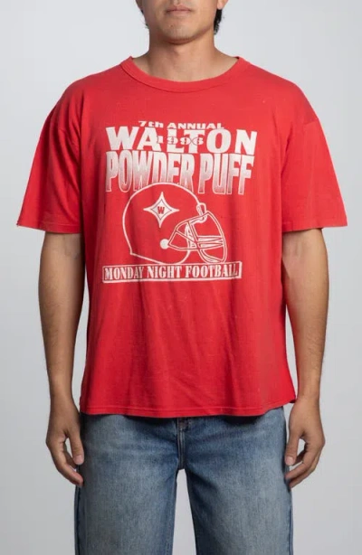 Elwood Vintage Powderpuff Football Tee In Red