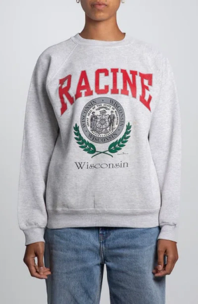 Elwood Vintage Racine Crewneck Sweatshirt In Gray