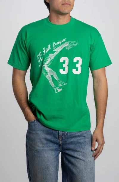 Elwood Vintage Tc Fall League Dunkman Tee In Green
