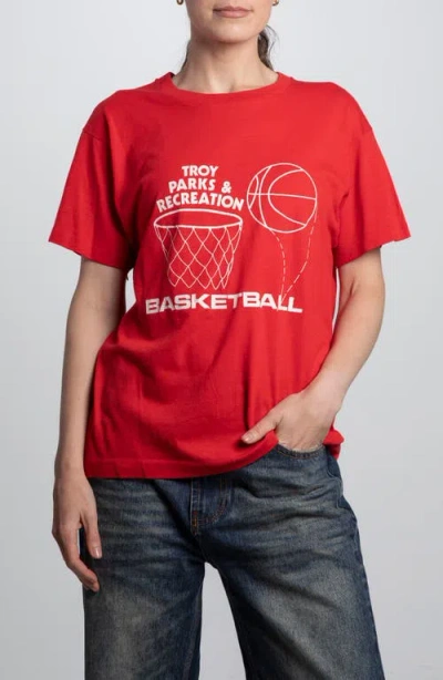 Elwood Vintage Troy Parks & Rec Tee In Red