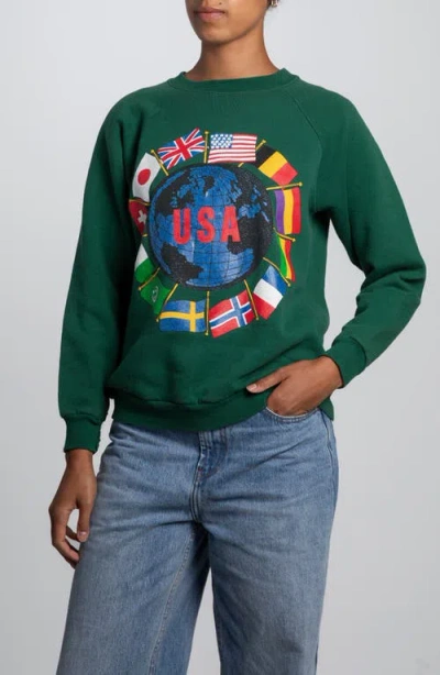 Elwood Vintage Usa Crewneck Sweatshirt In Green