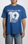 Elwood Vintage We're Here For You Whnt Tee In Blue