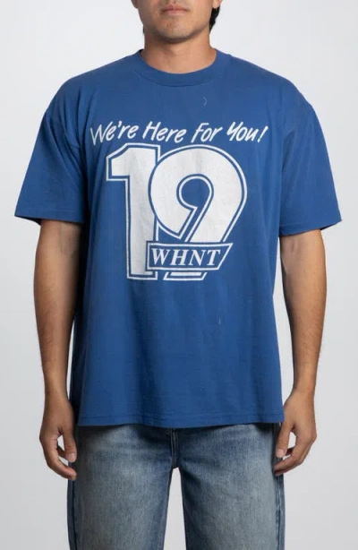 Elwood Vintage We're Here For You Whnt Tee In Blue