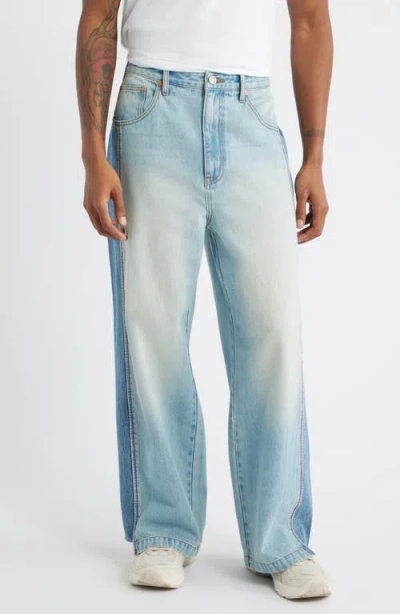 Elwood Wide Leg Reclaimed Denim Jeans In Blue