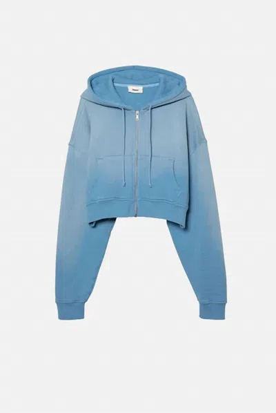 Elwood Women's Babydoll Crop Zip Hoodie In Blue In Multi