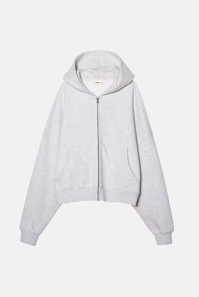 Elwood Zip Rectangle Hoodie In Gray