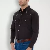 Ely Cattleman Big And Tall Mens Long Sleeve Western Shirt In Black
