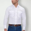 Ely Cattleman Big And Tall Mens Long Sleeve Western Shirt In White