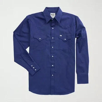 Ely Cattleman Big Mens Long Sleeve Western Shirt In Blue