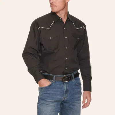 Ely Cattleman Men's Black Long Sleeve Western Shirt