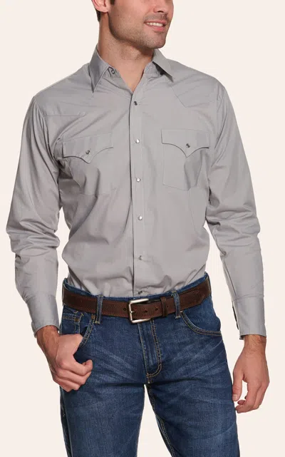 Ely Cattleman Men's Solid Gray Western Shirt