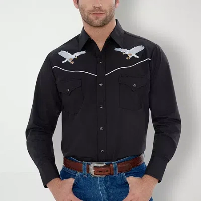 Ely Cattleman Mens Long Sleeve Western Shirt In Black