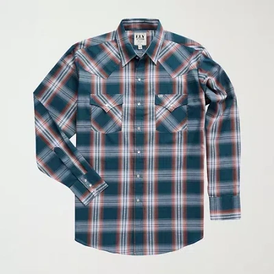 Ely Cattleman Mens Long Sleeve Western Shirt In Blue