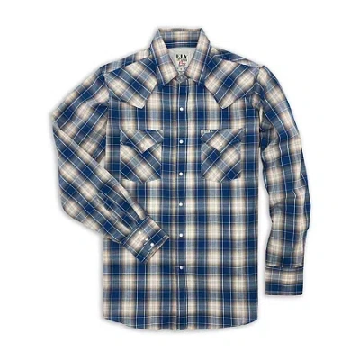 Ely Cattleman Mens Long Sleeve Western Shirt In Blue