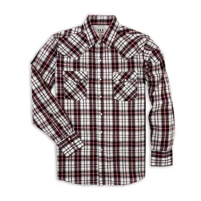 Ely Cattleman Mens Long Sleeve Western Shirt In Red