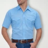 Ely Cattleman Mens Short Sleeve Classic Fit Button-down Shirt In Blue