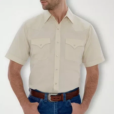 Ely Cattleman Mens Short Sleeve Classic Fit Button-down Shirt In Neutral
