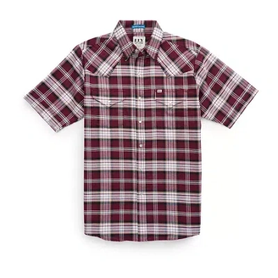 Ely Cattleman Mens Short Sleeve Western Shirt In Red