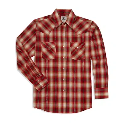 Ely Cattleman Metallic Thread Plaid Mens Long Sleeve Western Shirt In Multi