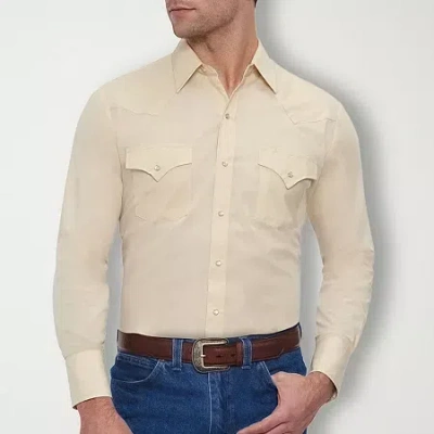 Ely Cattleman Snap Front Mens Long Sleeve Classic Fit Button-down Shirt In Neutral