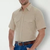Ely Cattleman Snap Front Mens Short Sleeve Classic Fit Button-down Shirt In Brown