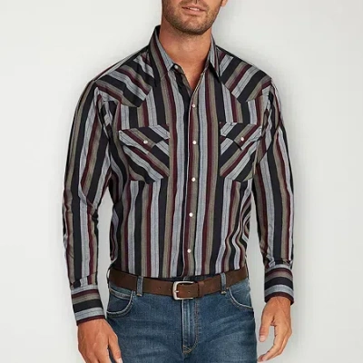 Ely Cattleman Stripe Big And Tall Mens Long Sleeve Western Shirt In Multi