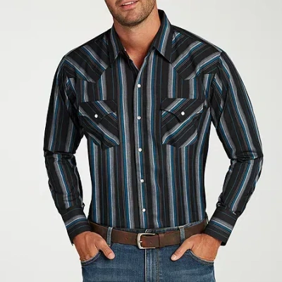 Ely Cattleman Stripe Mens Long Sleeve Western Shirt In Black