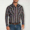 Ely Cattleman Stripe Big And Tall Mens Long Sleeve Western Shirt In Multi
