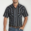 Ely Cattleman Stripe Big And Tall Mens Short Sleeve Western Shirt In Black