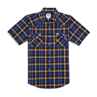 Ely Cattleman Stripe Mens Short Sleeve Western Shirt In Blue