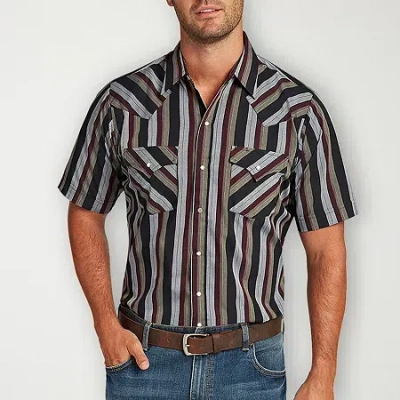 Ely Cattleman Stripe Mens Short Sleeve Western Shirt In Red