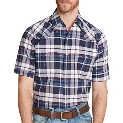 Ely Cattleman Tall Mens Short Sleeve Western Shirt In Blue